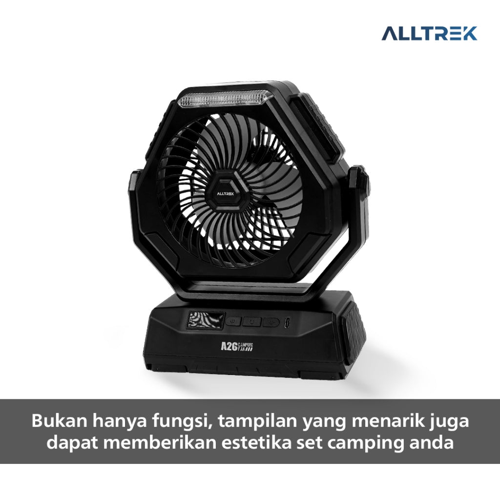 ALLTREK Kipas Angin Camping A26 Rechargeable With Led Lamp