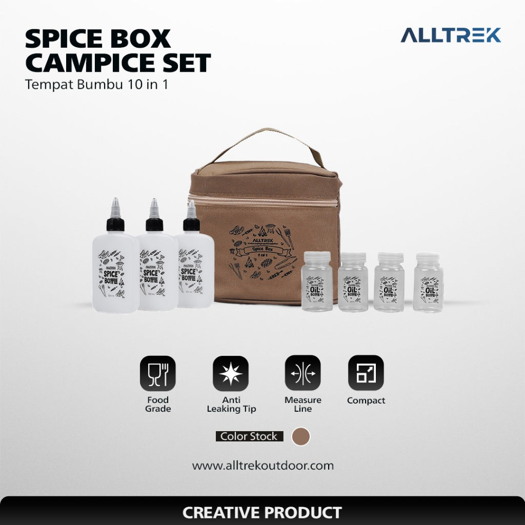 ALLTREK Spice Box Campice Set Tempat Bumbu Camping 10 in 1