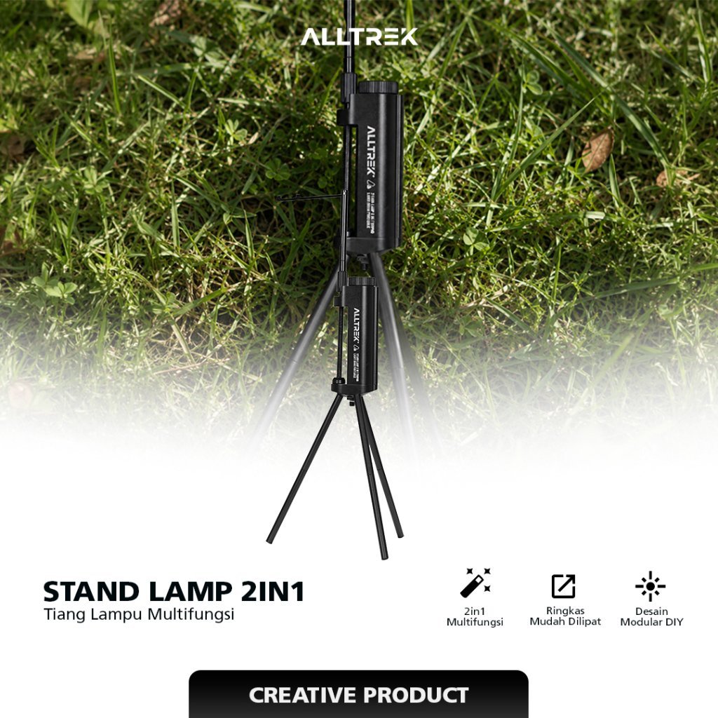 ALLTREK Stand Lampu 2 in 1 Tiang Lampu Multifungsi Ringkas Mudah Dilipat