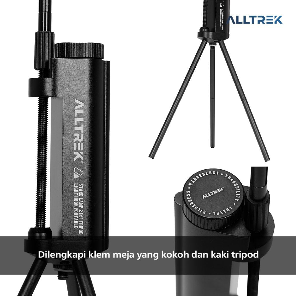 ALLTREK Stand Lampu 2 in 1 Tiang Lampu Multifungsi Ringkas Mudah Dilipat