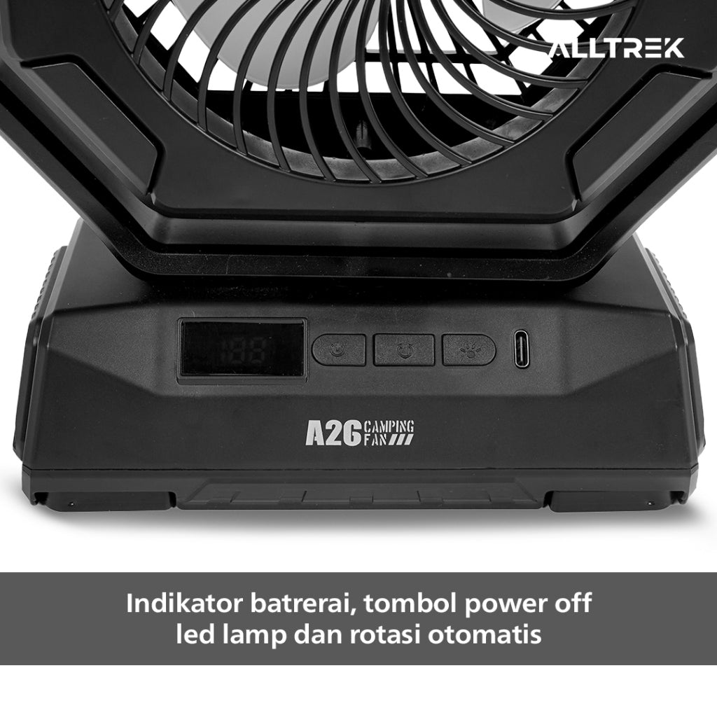 ALLTREK Kipas Angin Camping A26 Rechargeable With Led Lamp