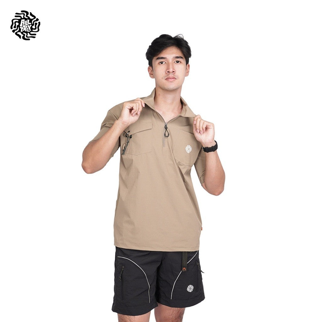 ALLTREK Kemeja Lengan Pendek VEXA Shortsleeve Half Zipper Kemeja Pria Urban Stretch DWR Casual