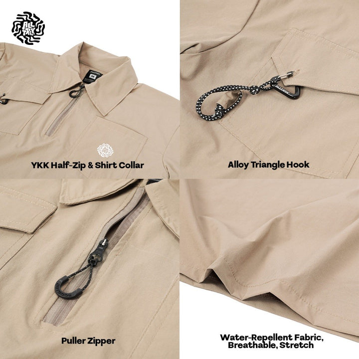 ALLTREK Kemeja Lengan Pendek VEXA Shortsleeve Half Zipper Kemeja Pria Urban Stretch DWR Casual