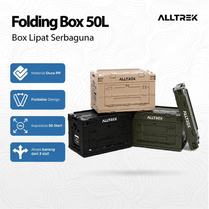ALLTREK Storage Box 50L Folding Box Camping Outdoor Box Penyimpanan Lipat Serbaguna