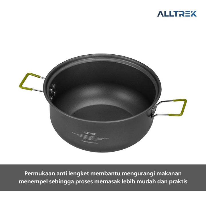 ALLTREK Alat Masak Outdoor Camping Cooking Pot with Non Stick Steamer