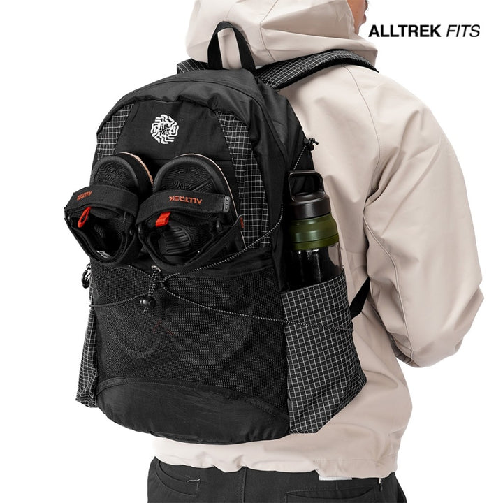 ALLTREK Tas Ransel Pria VELTRA Daypack Laptop Kantor Kuliah Grid Backpack Travel Bag Water Repellent 20L