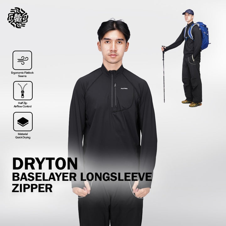 ALLTREK Baselayer DRYTON Quick Dry Thumb Hole Baju Olahraga Outdoor Longsleeve Jersey Running Gym Pria
