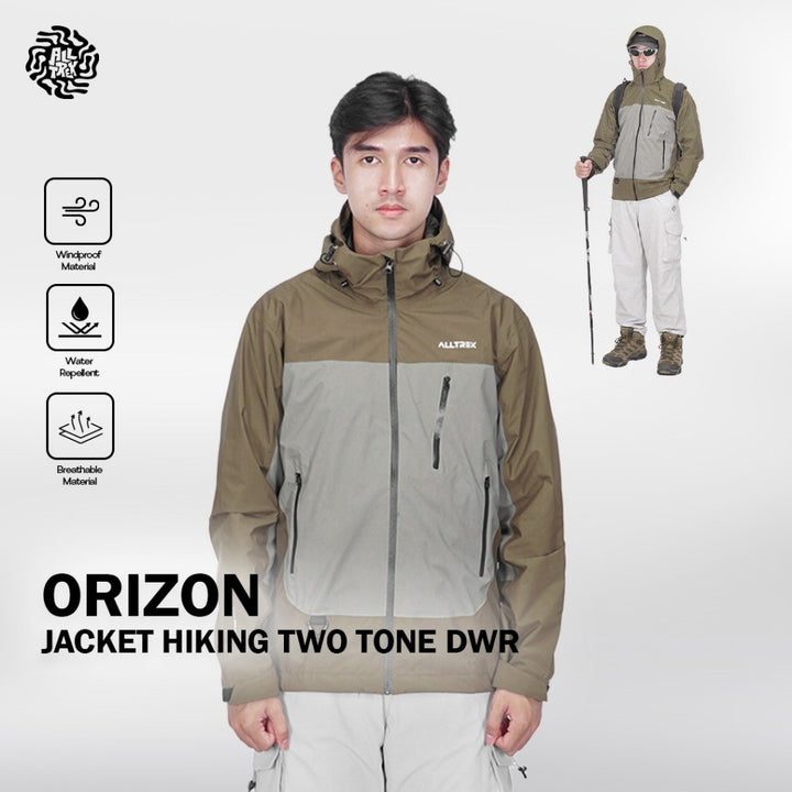 ALLTREK Jacket Hiking ORIZON Jaket Gunung Windbreaker Jaket Pria Wanita Water Repellent Two Tone DWR