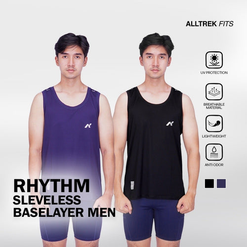ALLTREK Sleeveless Baselayer RYTHM Singlet Atasan Lari Baju Olahraga Gym Fitness Pria