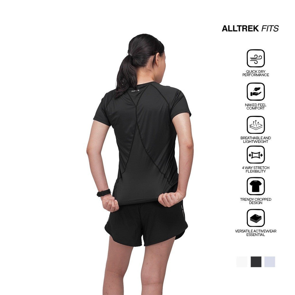 ALLTREK Baju Olahraga Wanita ELOWEN Atasan Olahraga Kaos Baselayer Lengan Pendek Wanita