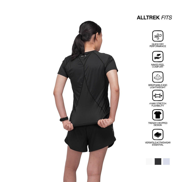 ALLTREK Baju Olahraga Wanita ELOWEN Atasan Olahraga Kaos Baselayer Lengan Pendek Wanita