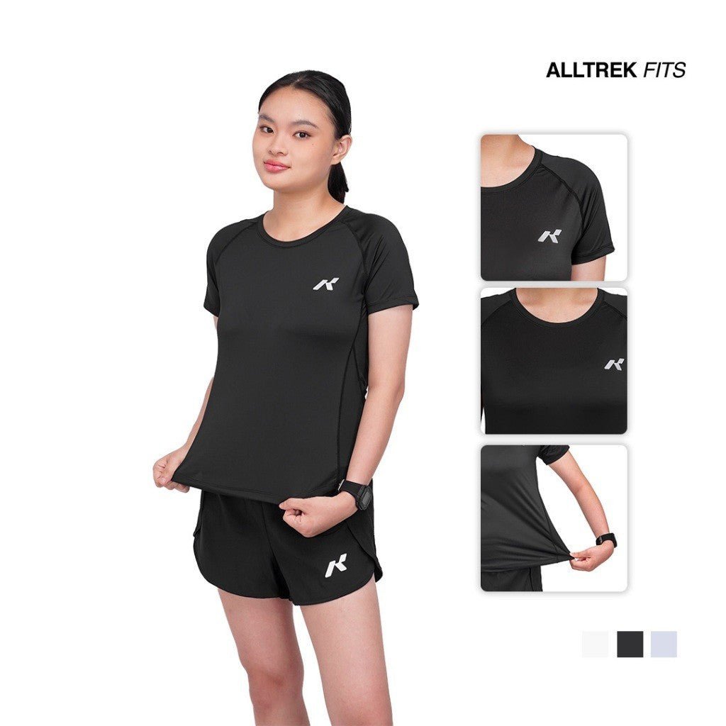 ALLTREK Baju Olahraga Wanita ELOWEN Atasan Olahraga Kaos Baselayer Lengan Pendek Wanita