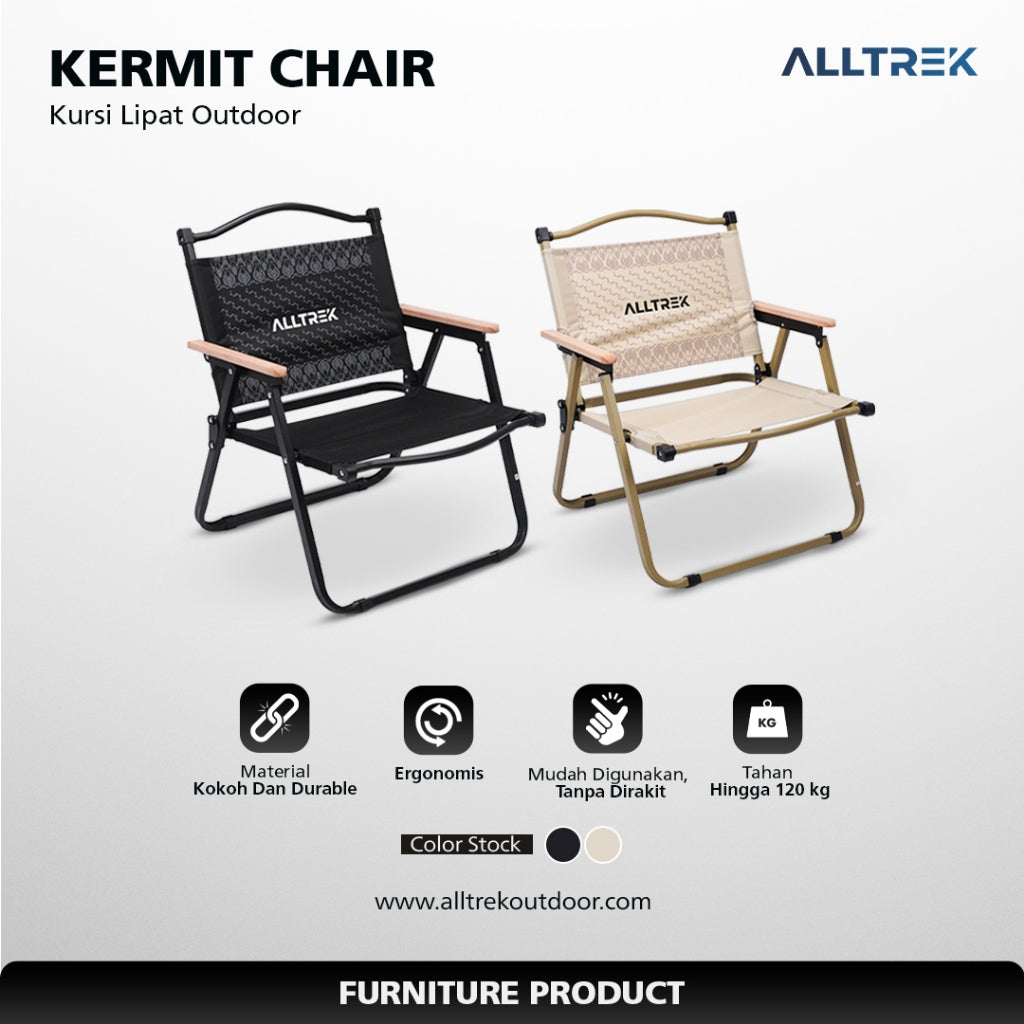 ALLTREK Kursi Lipat Kermit Folding Chair Hand Rest