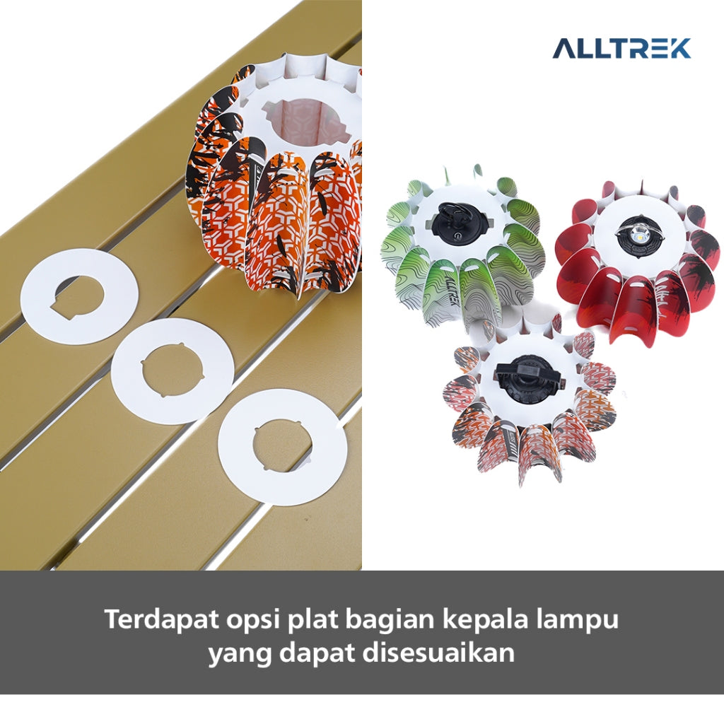 ALLTREK Cover Lampu Bunga Pp Board Camping Lamp Shade