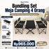 ALLTREK Paket Meja Camping 4 Orang Meja Arvena + 4 Kursi Lipat Camping Outdoor