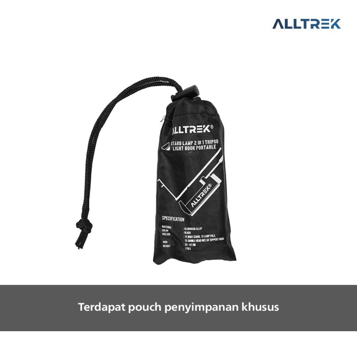 ALLTREK Stand Lampu 2 in 1 Tiang Lampu Multifungsi Ringkas Mudah Dilipat
