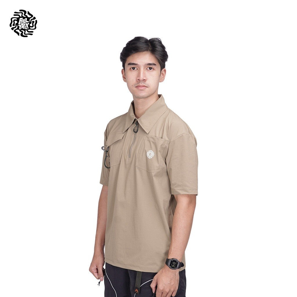 ALLTREK Kemeja Lengan Pendek VEXA Shortsleeve Half Zipper Kemeja Pria Urban Stretch DWR Casual
