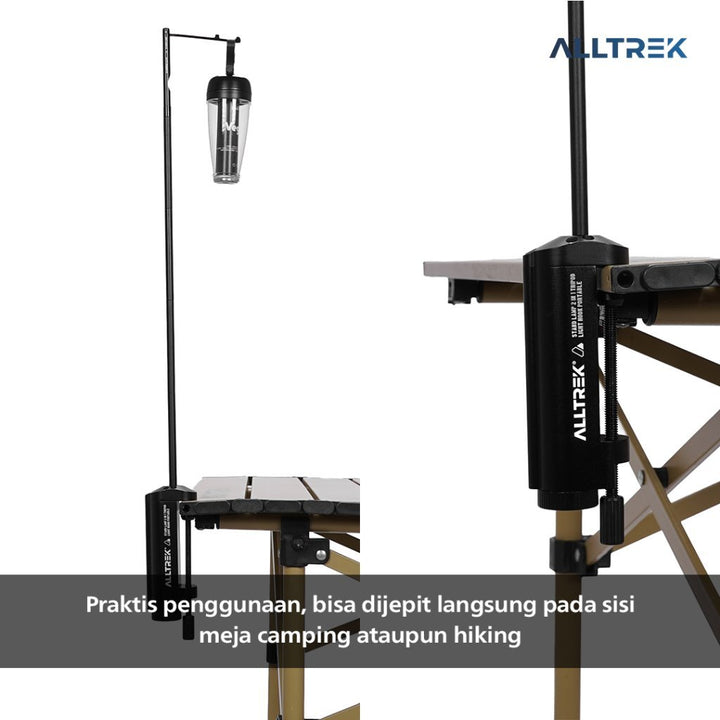 ALLTREK Stand Lampu 2 in 1 Tiang Lampu Multifungsi Ringkas Mudah Dilipat
