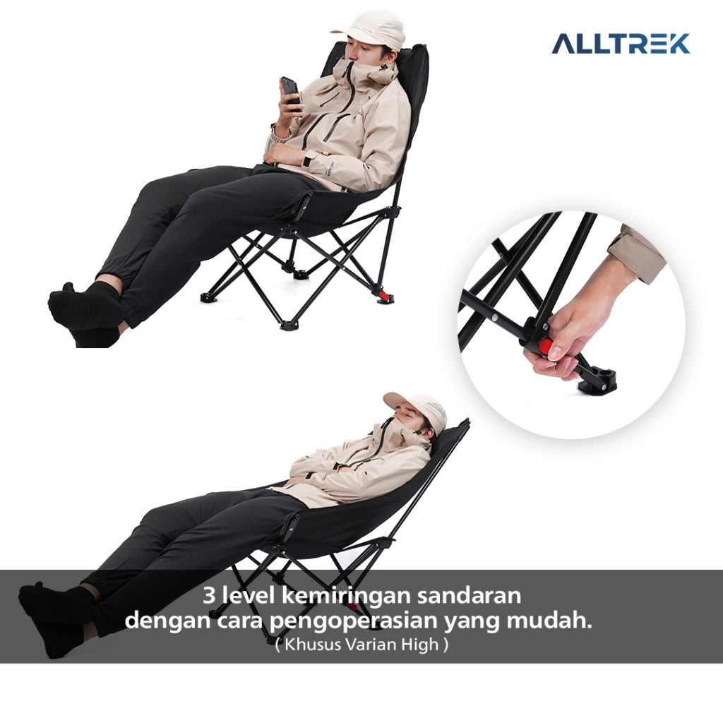 ALLTREK Kursi Lipat Alpine Camping Folding Chair High Back Rest