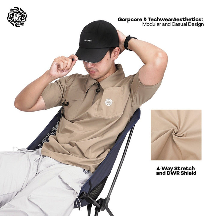 ALLTREK Kemeja Lengan Pendek VEXA Shortsleeve Half Zipper Kemeja Pria Urban Stretch DWR Casual