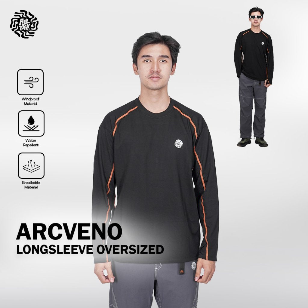 ALLTREK Kaos Lengan Panjang ARCVENO Casual Longsleeve Thumbholes Cotton Combed 20s