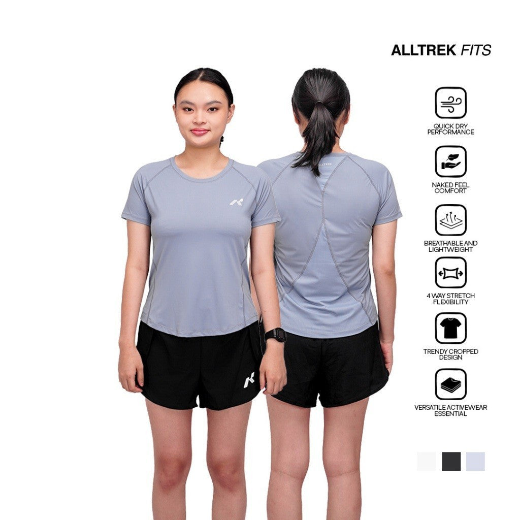 ALLTREK Baju Olahraga Wanita ELOWEN Atasan Olahraga Kaos Baselayer Lengan Pendek Wanita