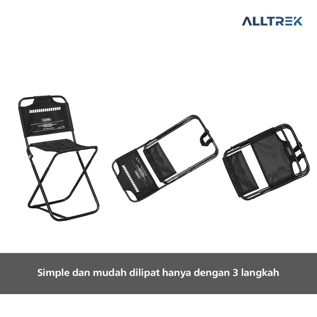 ALLTREK Mini Folding Chair With Backrest Kursi Lipat Mini Dengan Sandaran Punggung