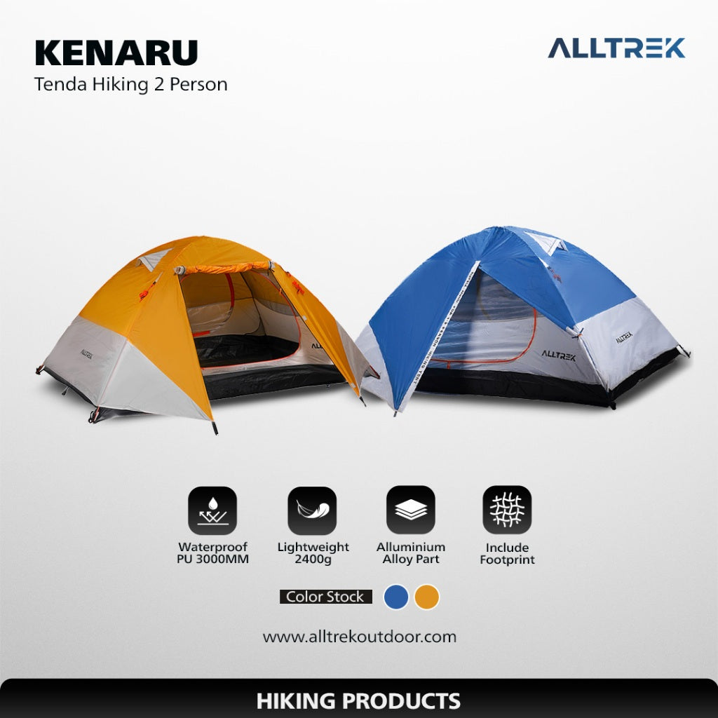 ALLTREK Tenda Hiking Ultralight KENARU 1-2 Person Double Layer UPF 50+ Anti UV Camping Tent Waterproof
