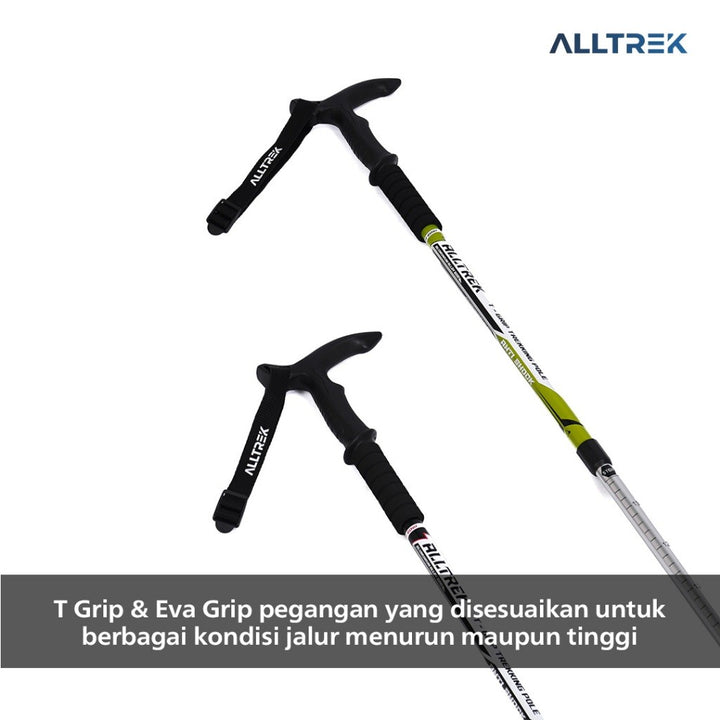 ALLTREK Trekking Pole Antishock 6061 Aluminum T Grip Tongkat Hiking Outdoor Camping