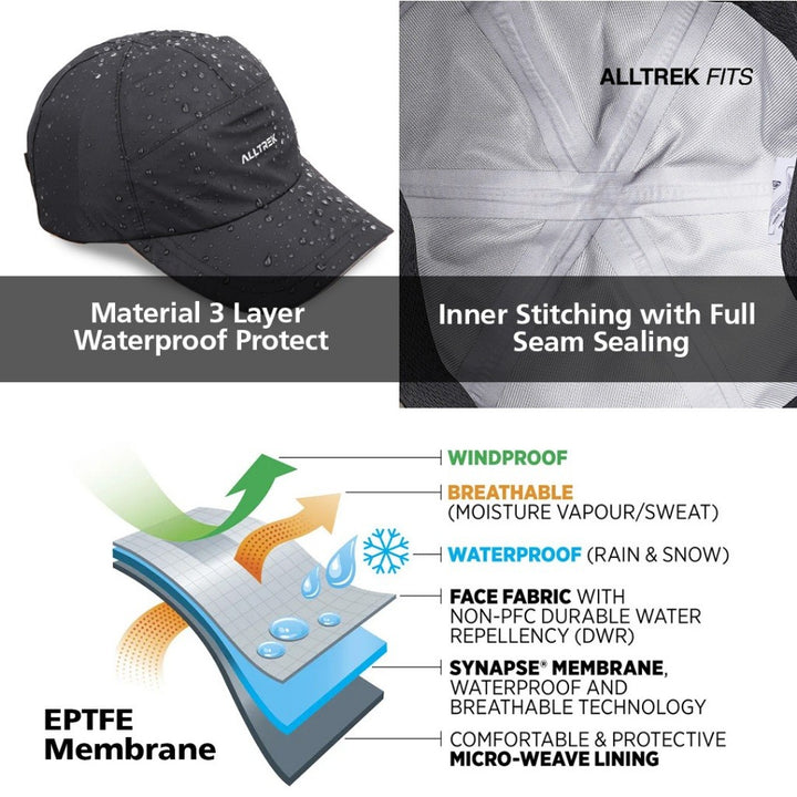 ALLTREK Topi Outdoor Waterproof MONSOON Running Cap Pria Wanita