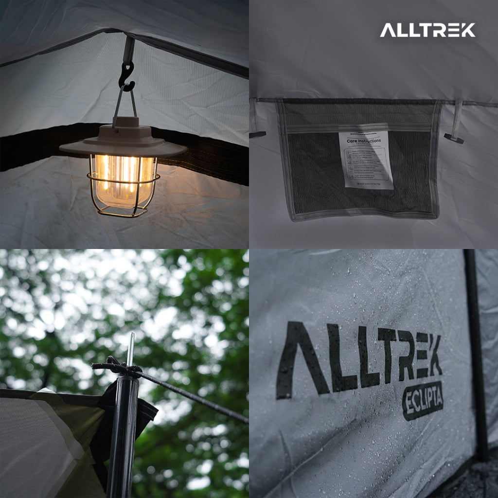 ALLTREK Tenda Camping ECLIPTA GREY Tunnel 4 Person Double Layer Waterproof Tent