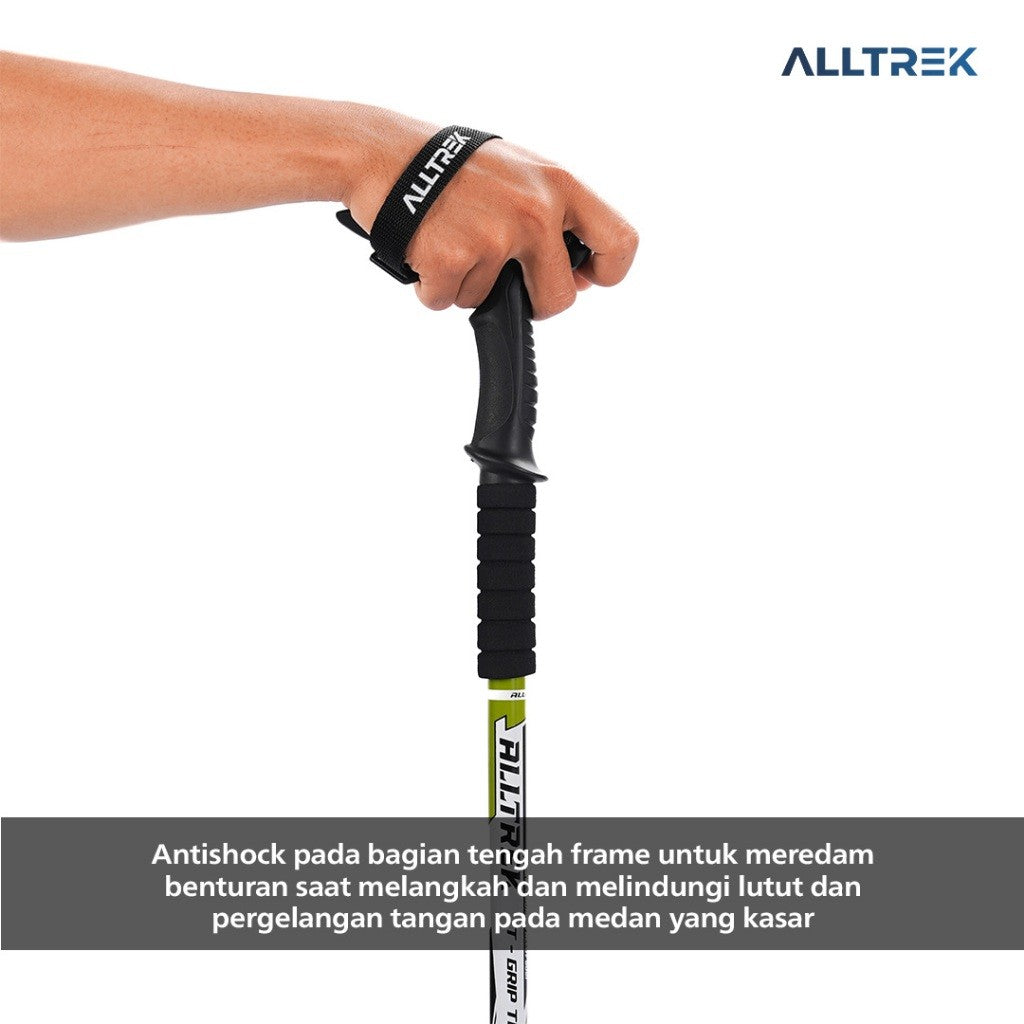 ALLTREK Trekking Pole Antishock 6061 Aluminum T Grip Tongkat Hiking Outdoor Camping