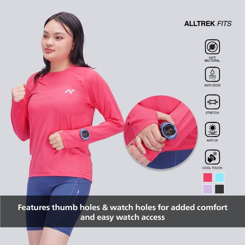 ALLTREK Baselayer RHEOS Women Longsleeve Jersey Ultra Light Clockhole Baju Olahraga Quick Dry Wanita