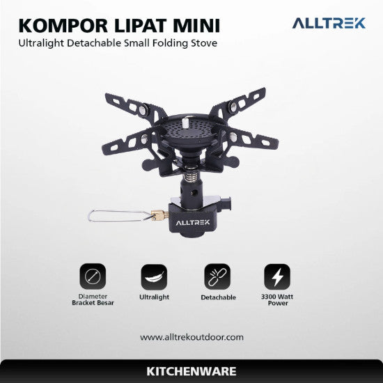 ALLTREK Kompor Portable Lipat Mini 3300 Watt Ultralight Folding Stove