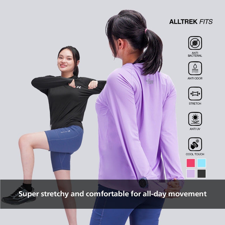 ALLTREK Baselayer RHEOS Women Longsleeve Jersey Ultra Light Clockhole Baju Olahraga Quick Dry Wanita