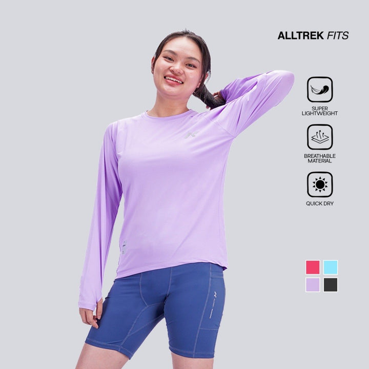 ALLTREK Baselayer RHEOS Women Longsleeve Jersey Ultra Light Clockhole Baju Olahraga Quick Dry Wanita