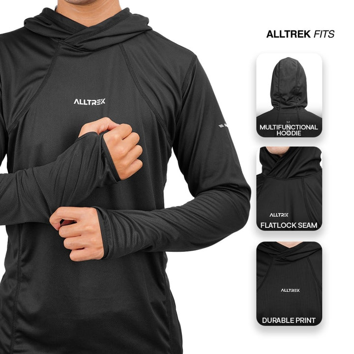 ALLTREK Baselayer Hoodie DORRE Quick Dry Atasan Olahraga Outdoor Trail Run Hiking Camping