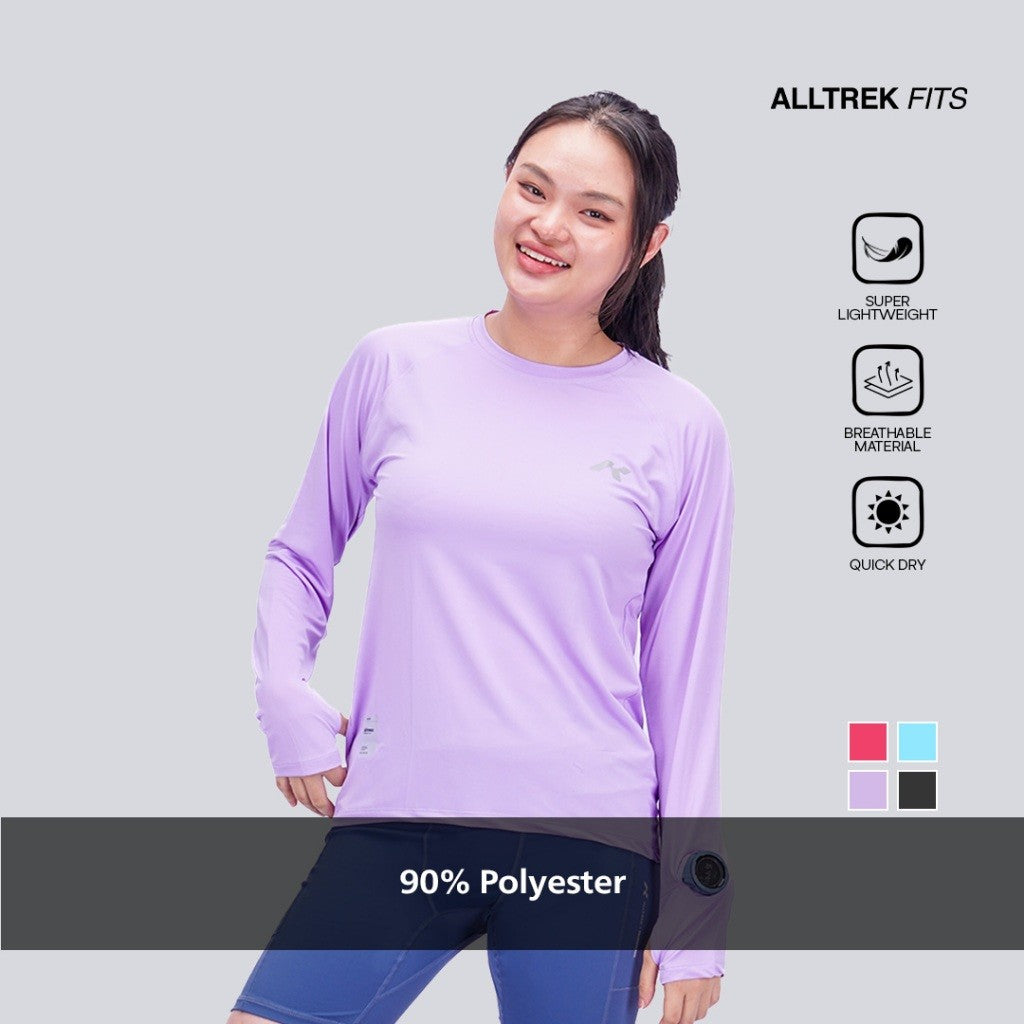 ALLTREK Baselayer RHEOS Women Longsleeve Jersey Ultra Light Clockhole Baju Olahraga Quick Dry Wanita