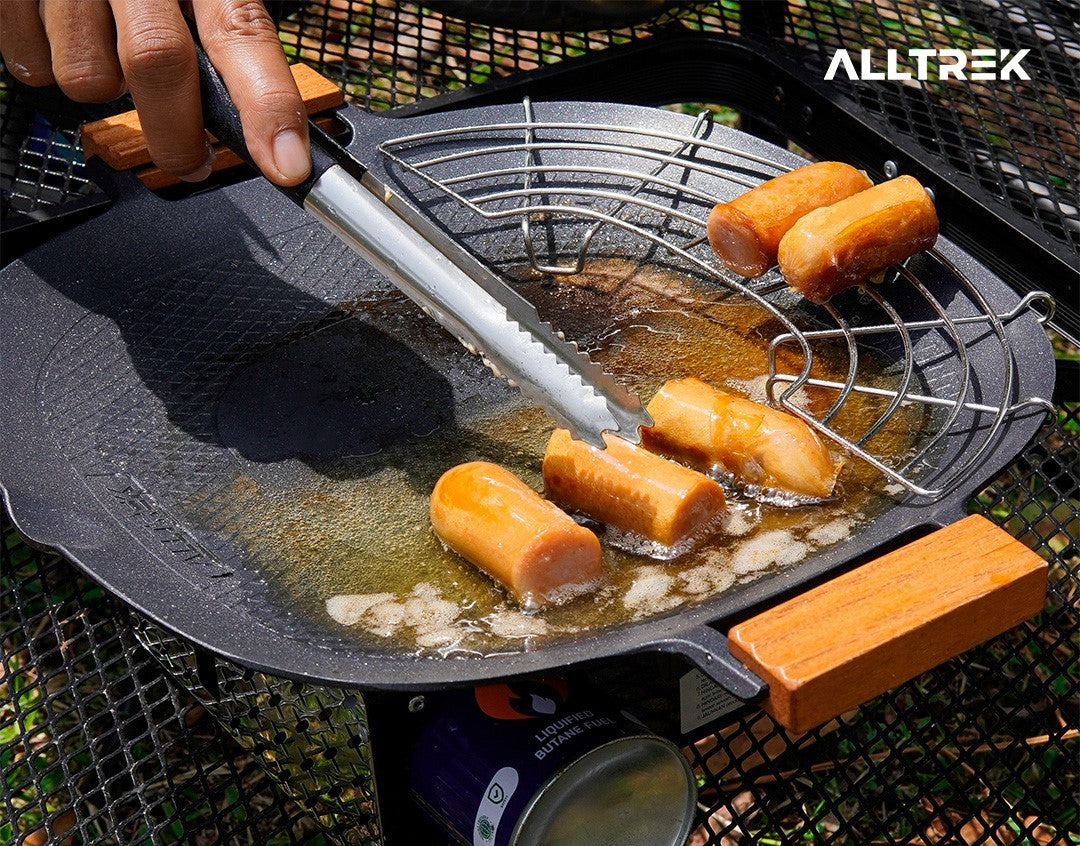 ALLTREK BBQ Grill Pan Multifungsi Wajan Panggangan Anti Lengket Dengan Peniris