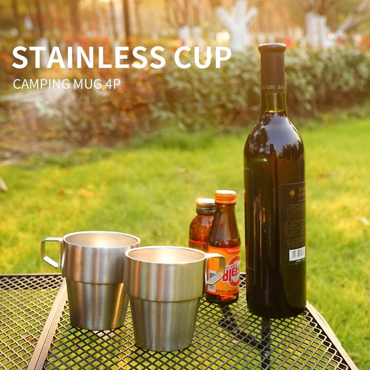 ALLTREK แก้วน้ำสแตนเลส Camping Mug 300ML 4 ชิ้น YU044 Silver Series