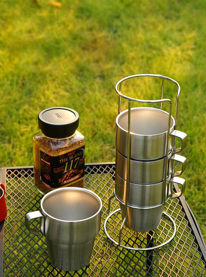 ALLTREK แก้วน้ำสแตนเลส Camping Mug 300ML 4 ชิ้น YU044 Silver Series