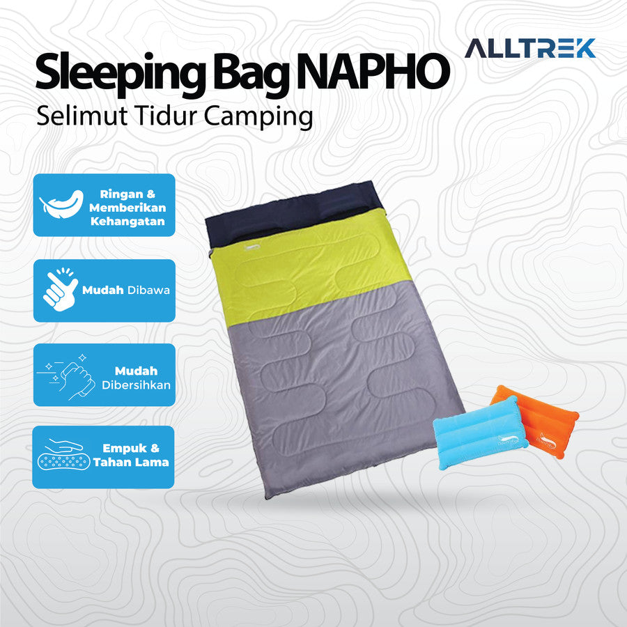 ALLTREK ถุงนอนคู่ NAPHO ผ้าห่มนอนแคมป์ปิ้ง