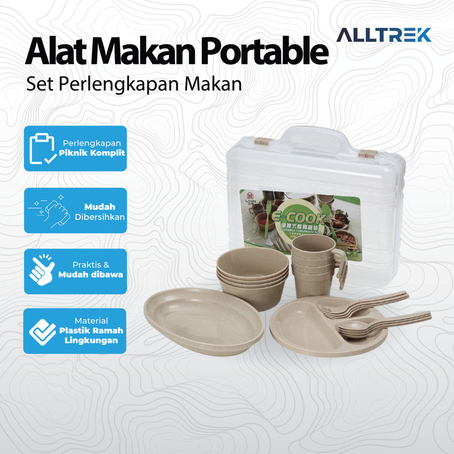 ALLTREK ชุดอาหารเย็นสำหรับตั้งแคมป์กลางแจ้งแบบพกพา