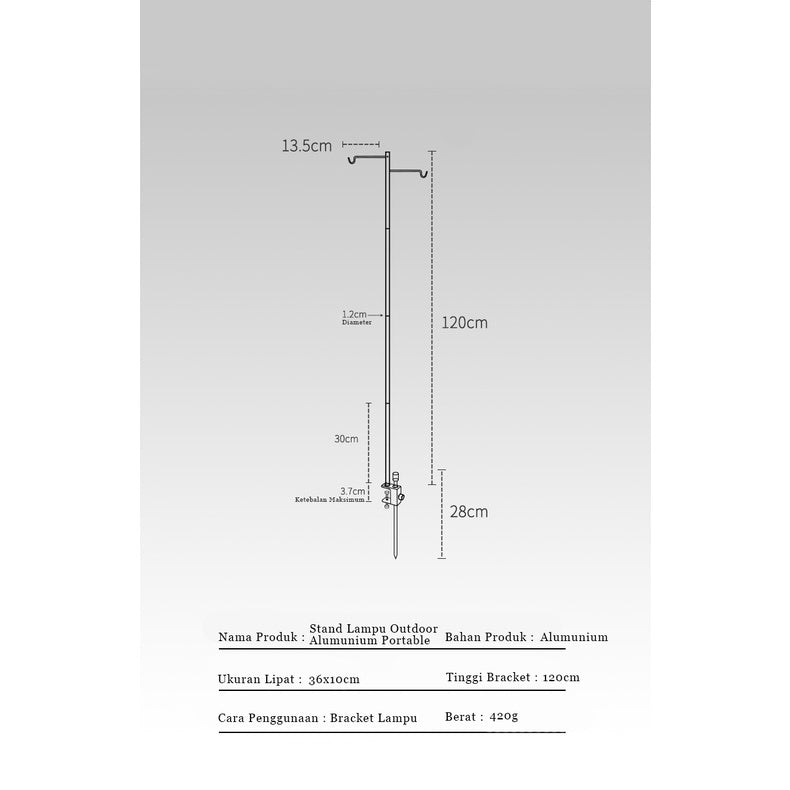 ALLTREK Stand Lamp Ultralight ATLS-1 Camping Tiang Lampu Outdoor