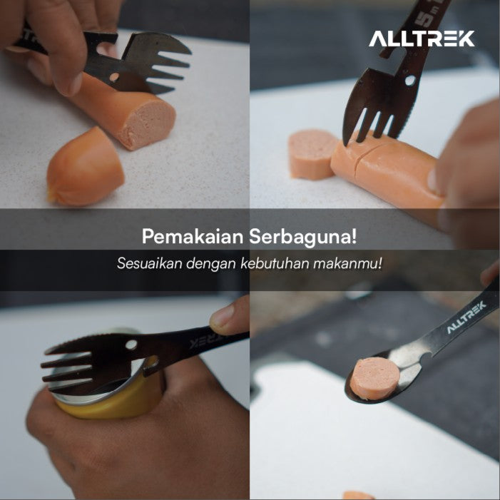 ALLTREK ช้อนส้อมอเนกประสงค์ 5 in 1 สำหรับการตั้งแคมป์