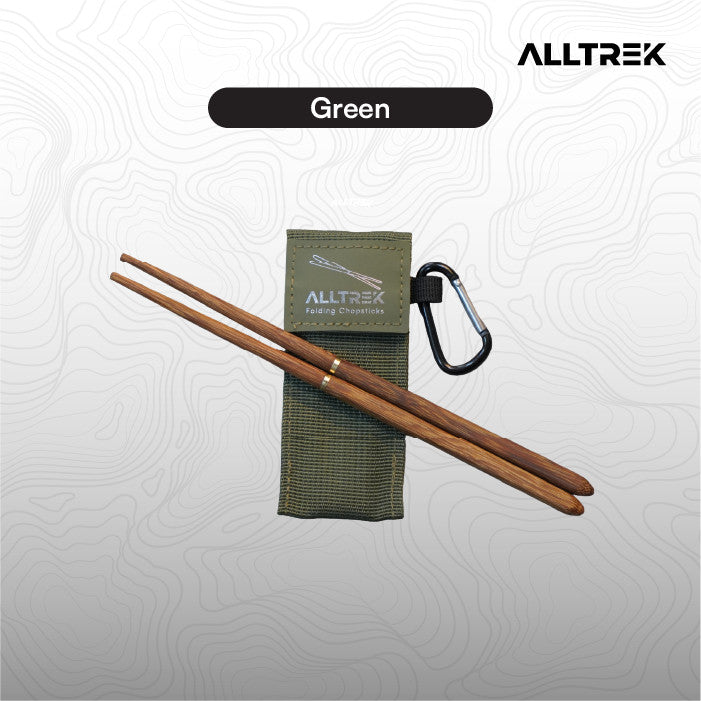 ALLTREK ตะเกียบไม้แบบพกพาพับได้ตะเกียบอาหารเย็น