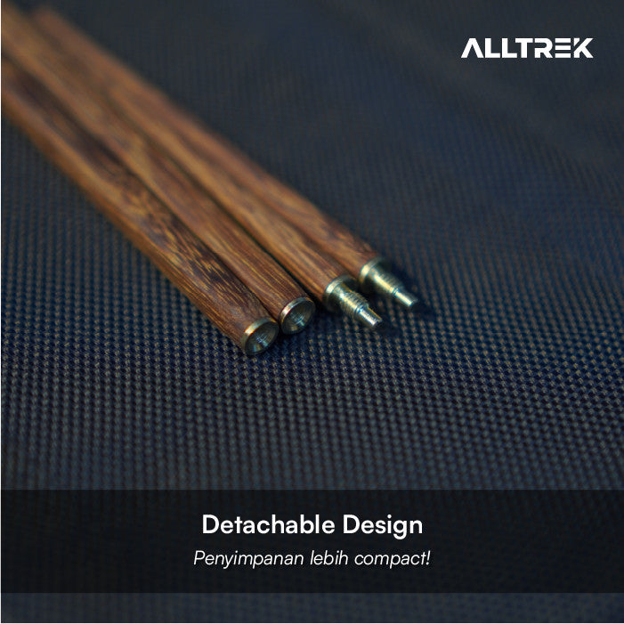 ALLTREK ตะเกียบไม้แบบพกพาพับได้ตะเกียบอาหารเย็น