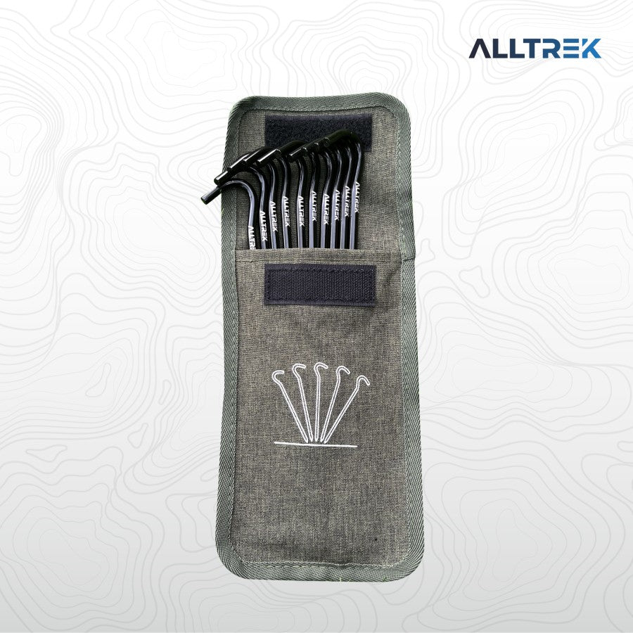 ALLTREK หมุดเต็นท์แคมป์ปิ้ง Aluminium Alloy WIRE Ultralight 10 ชิ้น